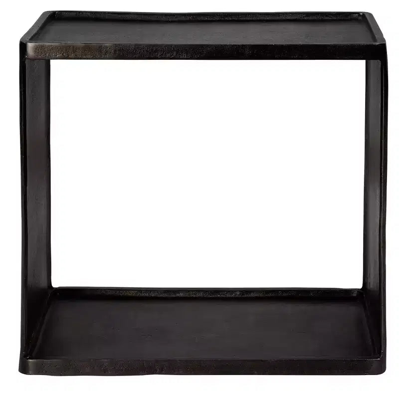 Table d'appoint industrielle Uttermost nickel antique 20 x 12 avec rangement noir salon chambre chevet entrée maison