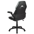 Chaise de jeu à dossier haut BlackArc en similicuir, siège pivotant réglable en hauteur et accoudoirs rembourrés relevables