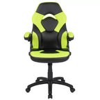 Chaise de jeu à dossier haut BlackArc en similicuir, siège pivotant réglable en hauteur et accoudoirs rembourrés relevables
