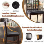 Costway Lot de 4 tabourets de bar Chaises hauteur comptoir avec siège en cuir PU Espresso