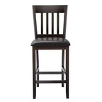 Costway Lot de 4 tabourets de bar Chaises hauteur comptoir avec siège en cuir PU Espresso