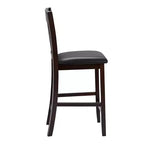 Costway Lot de 4 tabourets de bar Chaises hauteur comptoir avec siège en cuir PU Espresso