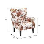 Fauteuil d'appoint moderne Erommy, fauteuil à dossier haut, canapé individuel en tissu capitonné avec pieds en bois pour salon