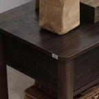 Table d'appoint HOMCOM avec tiroir, table de chevet avec étagères supérieure et inférieure pour petits espaces, marron foncé