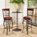 Lot de 2 tabourets de bar vintage Costway, hauteur 76 cm, assise rembourrée pivotante, pour bistrot, salle à manger, cuisine, pub