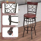 Lot de 2 tabourets de bar vintage Costway, hauteur 76 cm, assise rembourrée pivotante, pour bistrot, salle à manger, cuisine, pub