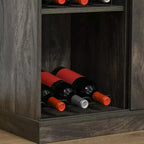 Buffet de rangement HOMCOM industriel, meuble de service avec porte coulissante de style grange et casier à vin pour 6 bouteilles