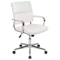 Merrick Lane Ergonomic Swivel Office Chair Panel Style Mid-Back Computer Desk Chair with Padded Metal Arms & Base