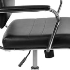 Chaise de bureau ergonomique Merrick Lane à dossier moyen pivotante, style panneau, avec accoudoirs et base en métal rembourrés
