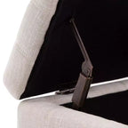 HOMCOM Grand banc de rangement capitonné 42 po en tissu de lin avec couvercle à fermeture en douceur pour salon, entrée ou chambre à coucher
