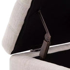 HOMCOM Grand banc de rangement capitonné 42 po en tissu de lin avec couvercle à fermeture en douceur pour salon, entrée ou chambre à coucher