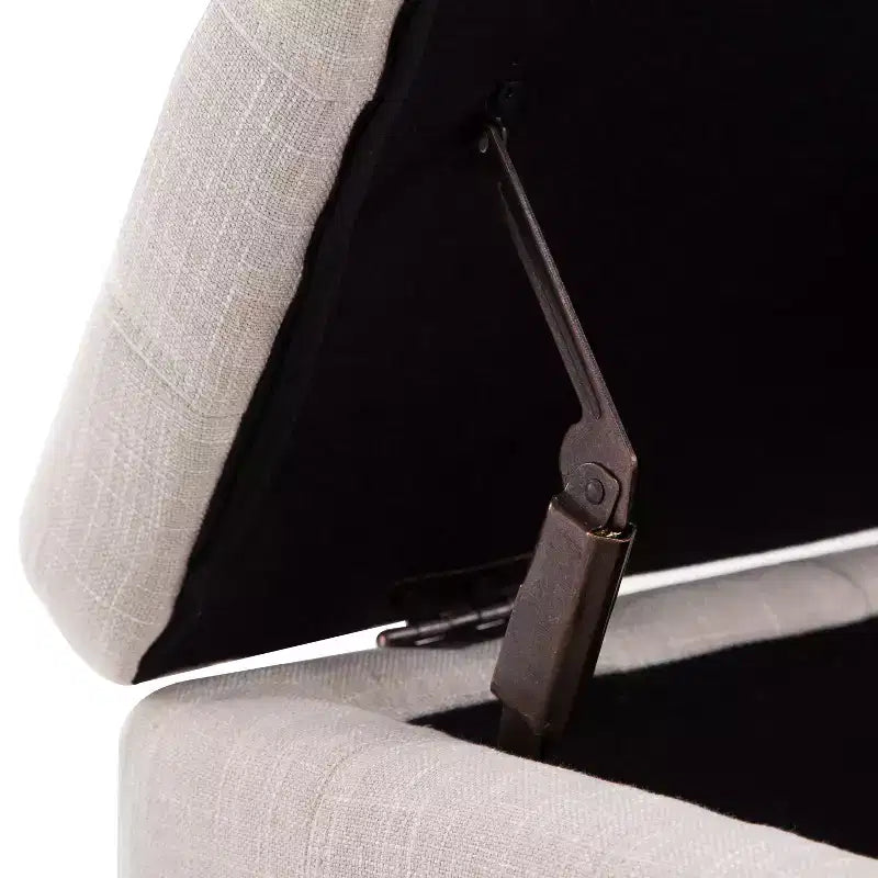 HOMCOM Grand banc de rangement capitonné 42 po en tissu de lin avec couvercle à fermeture en douceur pour salon, entrée ou chambre à coucher