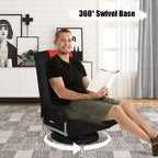 Chaise de jeu au sol pivotante à 360 degrés Costway avec dossier pliable et réglable