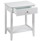 Table de chevet Costway – Meuble de rangement pour chambre à coucher avec tiroir et étagère, blanc/marron/gris