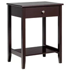 Costway Nightstand End Table Storage Display Bedroom Furniture Drawer Shelf Beside White\Brown\Grey