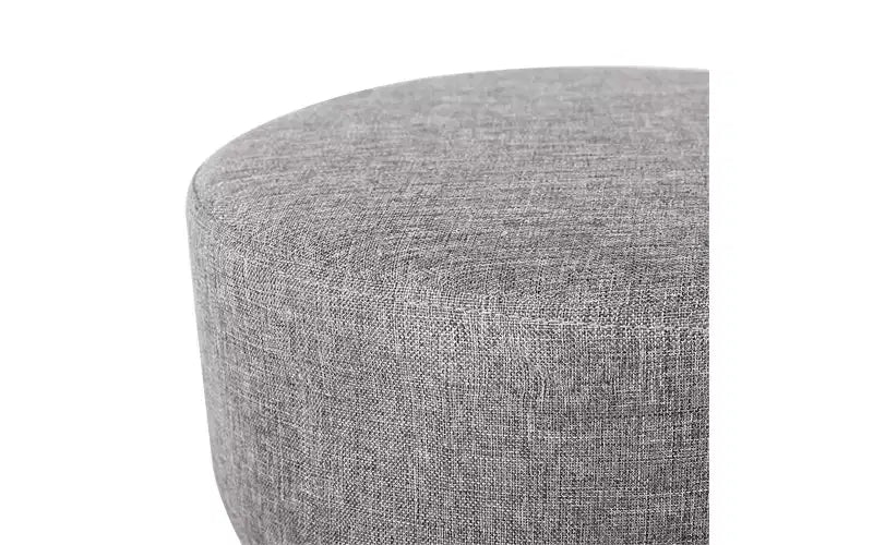 BirdRock Home Pouf Repose-Pieds en Lin avec Pieds en Bois - Gris