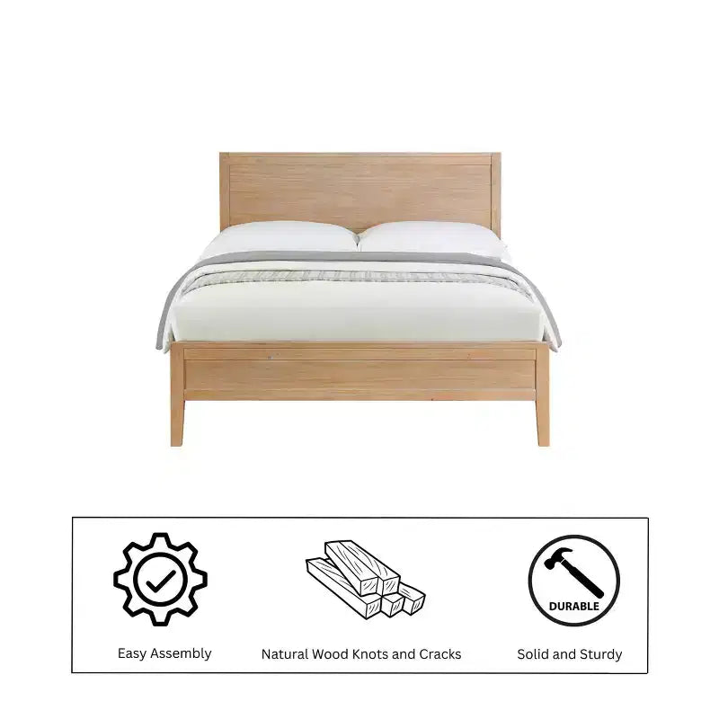 Lit Arden Panel Wood Driftwood Clair - Alaterre Furniture