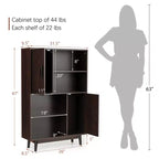 Meuble de rangement Costway, buffet, bibliothèque, armoire avec étagère et porte, noir/blanc/espresso