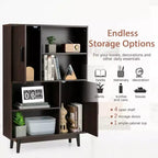 Meuble de rangement Costway, buffet, bibliothèque, armoire avec étagère et porte, noir/blanc/espresso