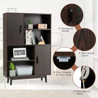 Meuble de rangement Costway, buffet, bibliothèque, armoire avec étagère et porte, noir/blanc/espresso