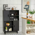 Meuble de rangement Costway, buffet, bibliothèque, armoire avec étagère et porte, noir/blanc/espresso