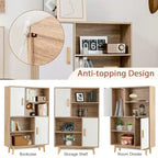 Meuble de rangement Costway, buffet, bibliothèque, armoire avec étagère et porte, noir/blanc/espresso