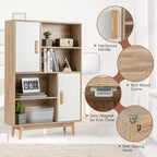 Meuble de rangement Costway, buffet, bibliothèque, armoire avec étagère et porte, noir/blanc/espresso