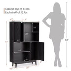 Meuble de rangement Costway, buffet, bibliothèque, armoire avec étagère et porte, noir/blanc/espresso
