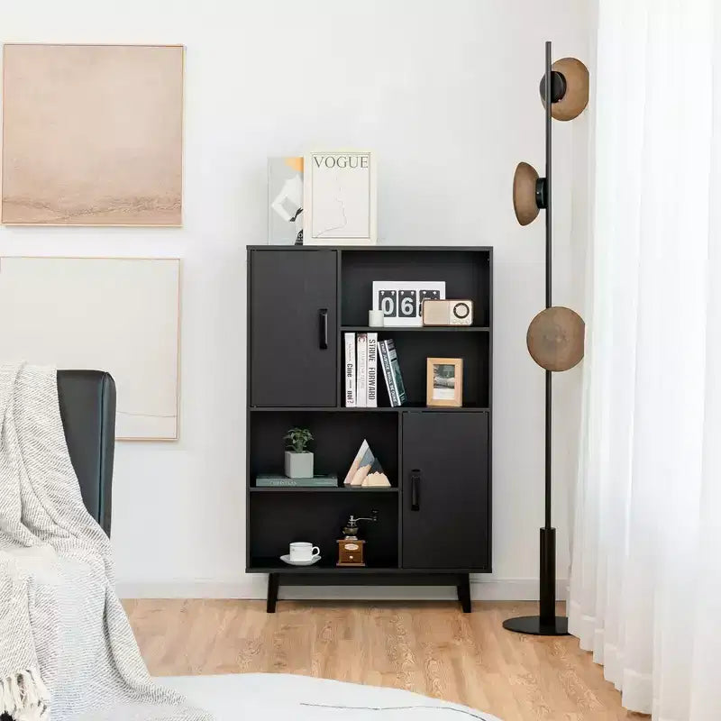 Meuble de rangement Costway, buffet, bibliothèque, armoire avec étagère et porte, noir/blanc/espresso