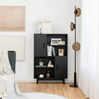 Meuble de rangement Costway, buffet, bibliothèque, armoire avec étagère et porte, noir/blanc/espresso