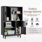 Meuble de rangement Costway, buffet, bibliothèque, armoire avec étagère et porte, noir/blanc/espresso
