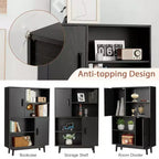 Meuble de rangement Costway, buffet, bibliothèque, armoire avec étagère et porte, noir/blanc/espresso