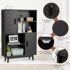 Meuble de rangement Costway, buffet, bibliothèque, armoire avec étagère et porte, noir/blanc/espresso