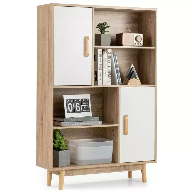Meuble de rangement Costway, buffet, bibliothèque, armoire avec étagère et porte, noir/blanc/espresso