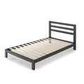 10 Modernista Classic Metal Platform Bed with Headboard Black - Mellow