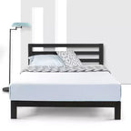 10 lits plateforme en métal de style moderniste avec tête de lit noire - Mellow