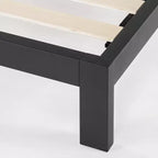 10 lits plateforme en métal de style moderniste avec tête de lit noire - Mellow