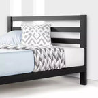 10 lits plateforme en métal de style moderniste avec tête de lit noire - Mellow