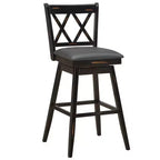 Lot de 2 ou 4 tabourets de bar pivotants Costway, hauteur de bar, pieds en bois d'hévéa Noir/Blanc