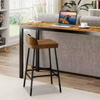 Tabouret de bar industriel Costway 24,5" avec siège selle et dossier bas, pour cuisine ou salle à manger