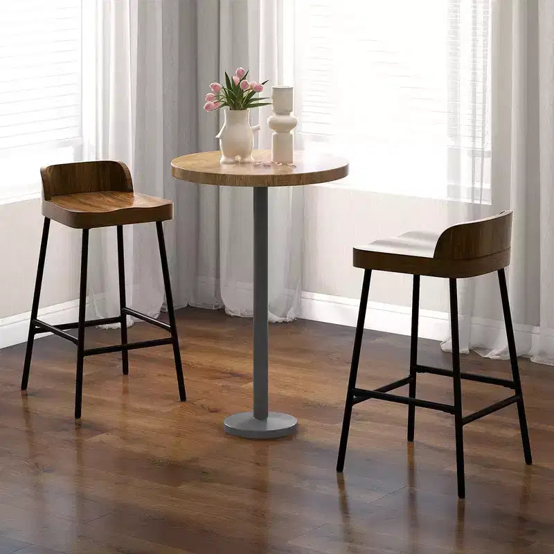 Tabouret de bar industriel Costway 24,5" avec siège selle et dossier bas, pour cuisine ou salle à manger