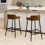 Tabouret de bar industriel Costway 24,5" avec siège selle et dossier bas, pour cuisine ou salle à manger