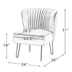 Lot de 2 chaises d'appoint Eustacio mi-dossier capitonnées en similicuir avec base en métal | Karat Home