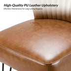 Lot de 2 chaises d'appoint Eustacio mi-dossier capitonnées en similicuir avec base en métal | Karat Home
