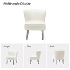 Lot de 2 chaises d'appoint Eustacio mi-dossier capitonnées en similicuir avec base en métal | Karat Home
