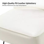 Lot de 2 chaises d'appoint Eustacio mi-dossier capitonnées en similicuir avec base en métal | Karat Home