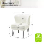 Lot de 2 chaises d'appoint Eustacio mi-dossier capitonnées en similicuir avec base en métal | Karat Home