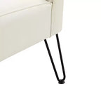 Lot de 2 chaises d'appoint Eustacio mi-dossier capitonnées en similicuir avec base en métal | Karat Home