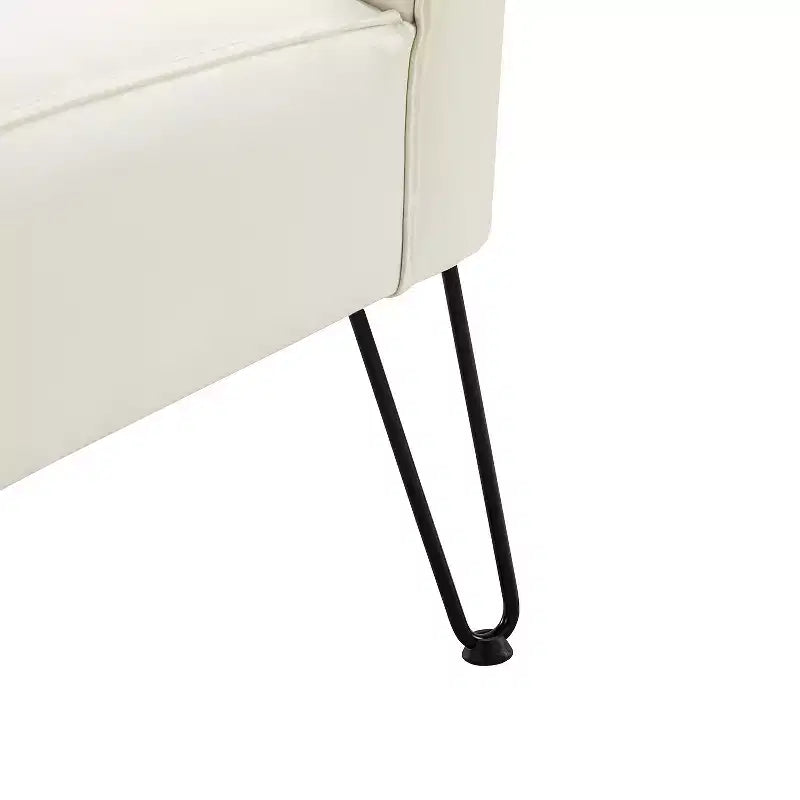 Lot de 2 chaises d'appoint Eustacio mi-dossier capitonnées en similicuir avec base en métal | Karat Home