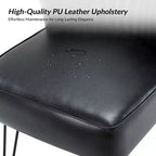 Lot de 2 chaises d'appoint Eustacio mi-dossier capitonnées en similicuir avec base en métal | Karat Home